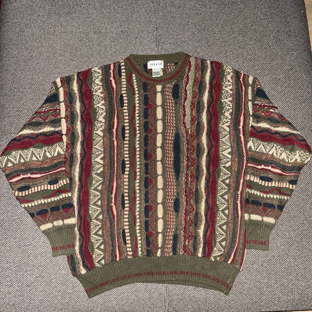90s 3D Knit Coogi Style Multicolor Men's Sweater